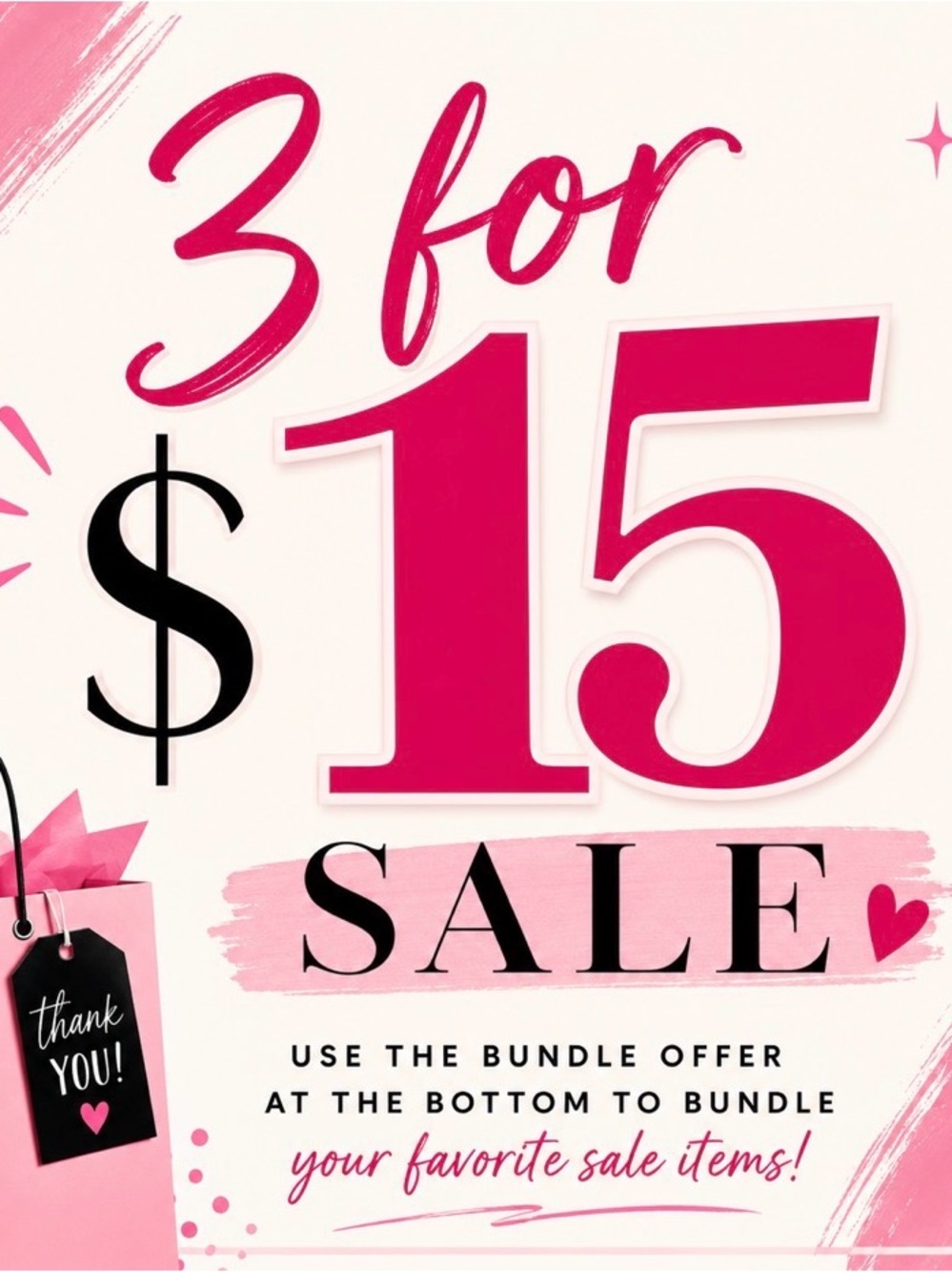💥3/$15💥 BUNDLE & SAVE! 
🩷LIKE THIS LISTING FOR LIVE
